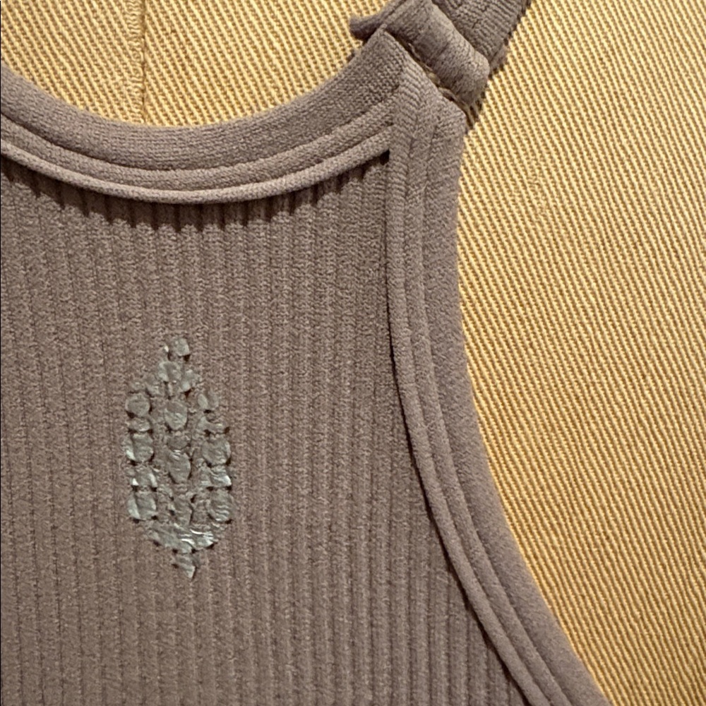 Free People Movement Happiness Runs Mocha Brown Ribbed Women's Tank Top XS - Picture 8 of 11